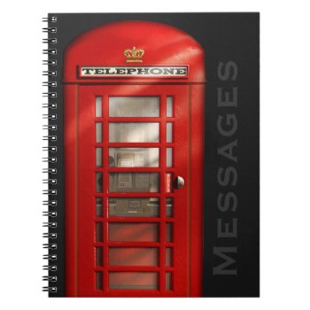 Classic British Telephone Messages Notebook by EnglishTeePot at Zazzle