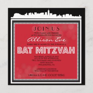 CLASSIC BROADWAY Bar Bat Mitzvah Invitation