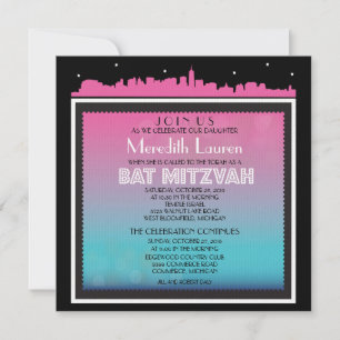 CLASSIC BROADWAY Bat Mitzvah Invitation-CENTERED Invitation