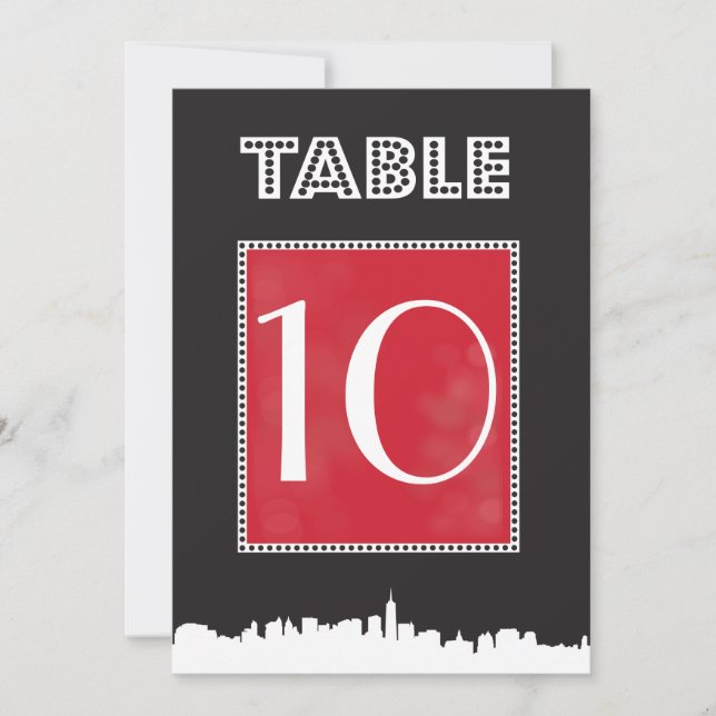 CLASSIC BROADWAY Bat Mitzvah Table Number Seating (Front)