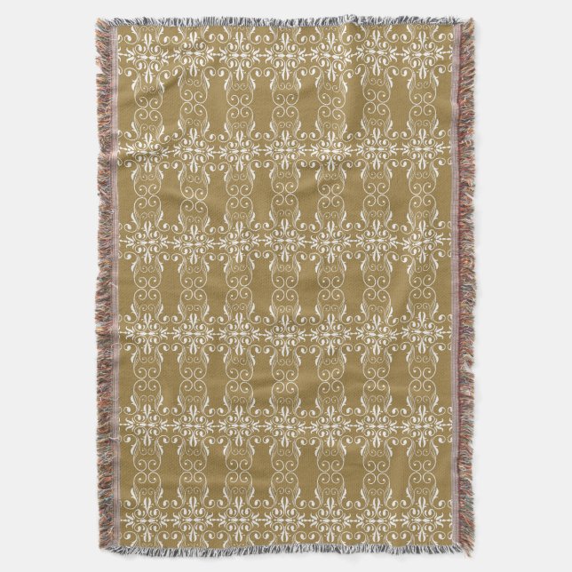 Classic Bronze Mist Ornamental  Throw Blanket (Front Vertical)