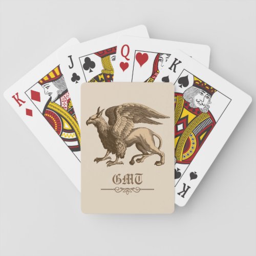 Classic Brown and Beige Griffin _ Legendary Beast  Playing Cards