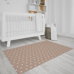Classic Brown and White Nursery Rug