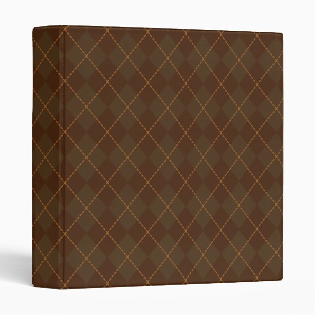 Classic Brown Argyle Organizer Binder (Front/Spine)