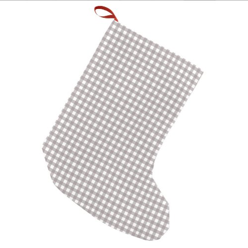 Classic Brown Beige Plaid Christmas Stocking