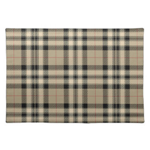 Classic Brown Black  Plaid  Cloth Placemat