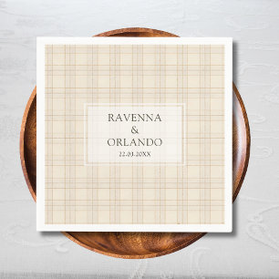 Classic Brown Cappuccino Plaid Rustic Wedding Napkins