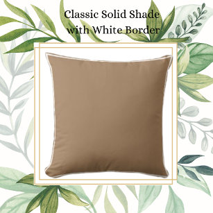 Classic Brown Clay with White Trim Throw Pillow