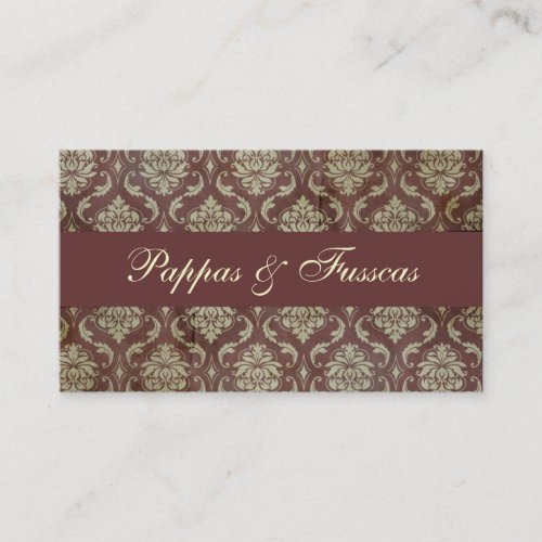 Classic Brown Damask Business Card Templates