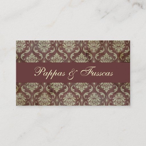 Customizable Classic Brown Damask Business Card Templates