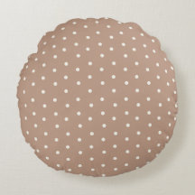Classic Brown Dot Baby Nursery Round Pillow