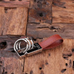 Classic Brown Engraved Monogram Leather Keychain<br><div class="desc">Classic leather keychain available in black or brown. We can engrave anything you want.</div>