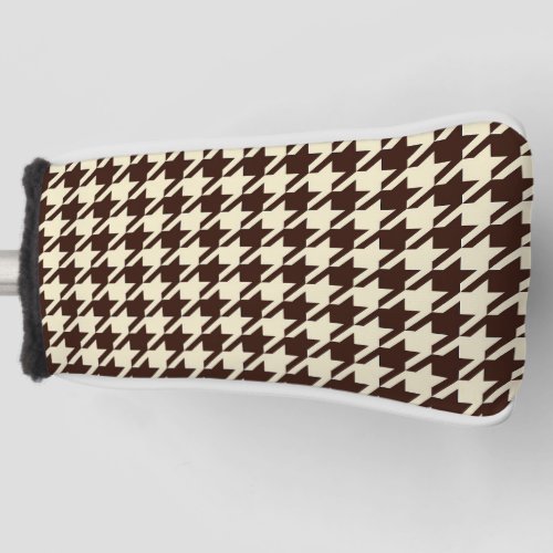 Classic Brown Ivory Pepita Houndstooth Pattern    Golf Head Cover