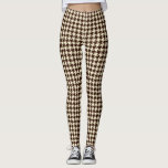 Classic Brown Ivory Pepita Houndstooth Pattern   Leggings<br><div class="desc">Evergreen elegant and classic fabric pattern,  featuring pepita / houndstooth pattern in brown and ivory color combination. Pepita houndstooth brown pattern  Leggings</div>