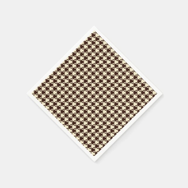 Classic Brown Ivory Pepita Houndstooth Pattern   Napkins (Corner)