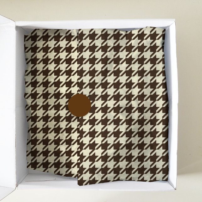 Classic Brown Ivory Pepita Houndstooth Pattern  Tissue Paper (Creator Uploaded)