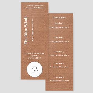 Classic Brown Leather Business Branding Bookmarks