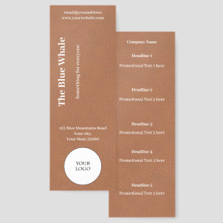 Classic Brown Leather | Business Branding Bookmarks