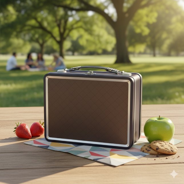 Classic Brown Leather Look Metal Lunch Container Box (Creator Uploaded)