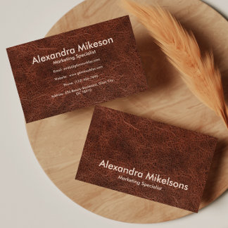 Classic Brown Leather Professional Business Card
