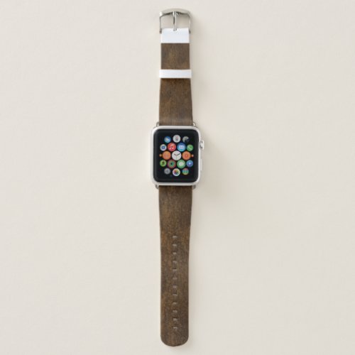 Classic Brown Leather Textured Apple Watch Band