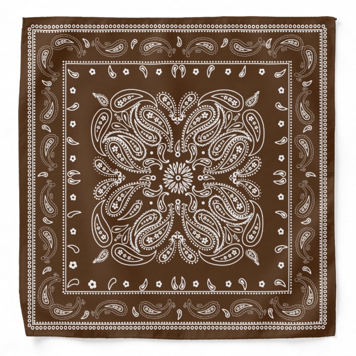 Classic Brown Paisley Print Bandana