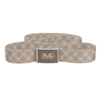 Classic brown plaid checkered cloth belt, Zazzle