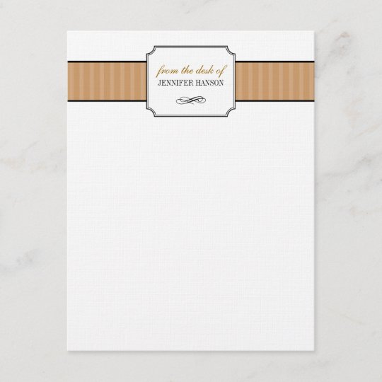Classic Brown Stripes From The Desk Of Stationery Note Card