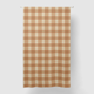Classic Brown White Plaid 84" Blackout Curtains