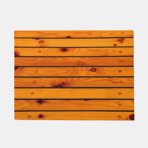 Classic brown wooden sailboat deck doormat