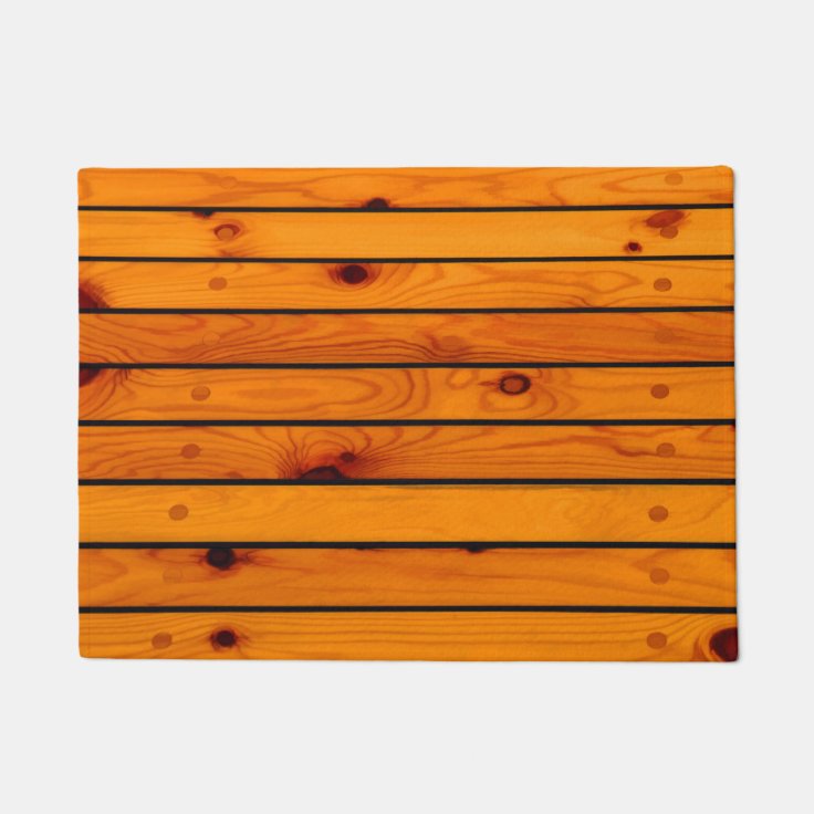Classic brown wooden sailboat deck doormat Zazzle