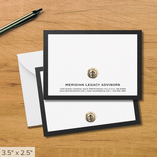Classic Brushed Gold Logo Note Card