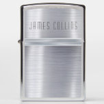 Classic Brushed Silver Metal Personalized Zippo Lighter at Zazzle