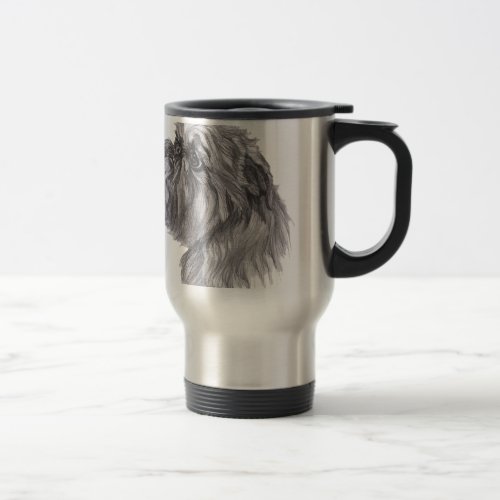 Classic Brussels Griffon  Dog profile Drawing Travel Mug