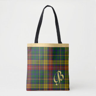 Classic Buchanan Tartan Plaid Monogrammed Tote Bag