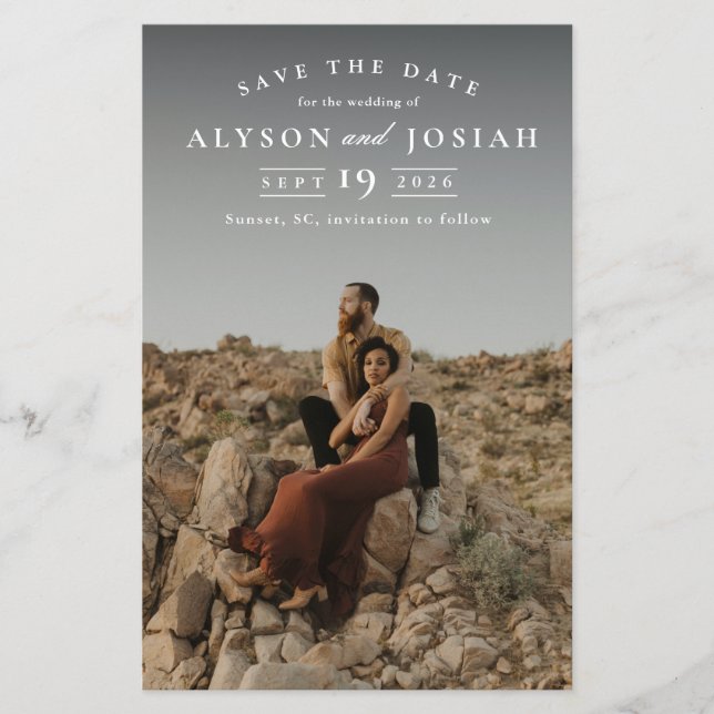 Classic Budget Photo Wedding Save The Date (Front)