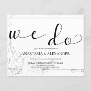 Classic budget wedding invitation. flyer