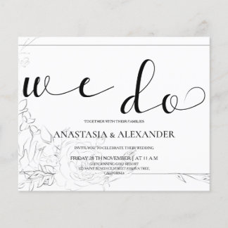Classic budget wedding invitation. flyer