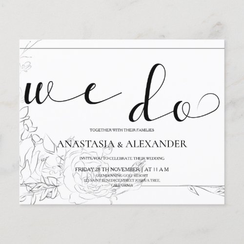 Classic budget wedding invitation flyer