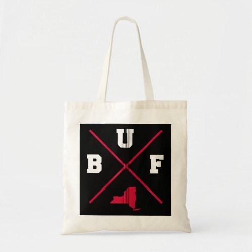 Classic BUF Buffalo New York Red Vintage Outline Z Tote Bag