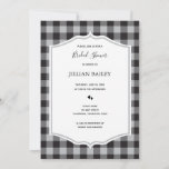 Classic Buffalo Plaid Black White Bridal Shower Invitation