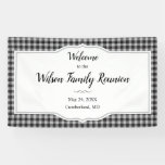 Classic Buffalo Plaid Check Black White Event Banner