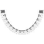 Classic Buffalo Plaid Check Black White Wedding Bunting Flags