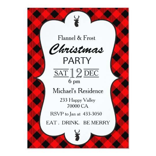 Classic Buffalo Plaid Christmas Party Invitation | Zazzle.com