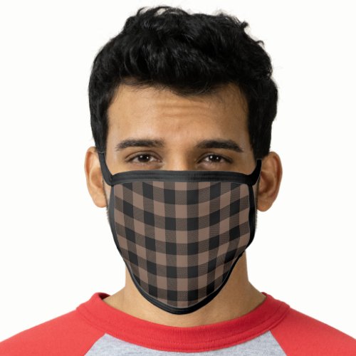 Classic buffalo plaid pattern blue and black face mask