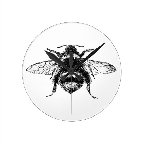 Classic Bumble Bee Round Clock