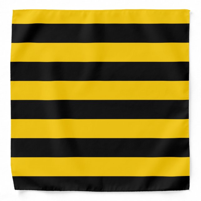 Classic Bumblee Bee Honey Bees Stripes Striped Bandana (Front)