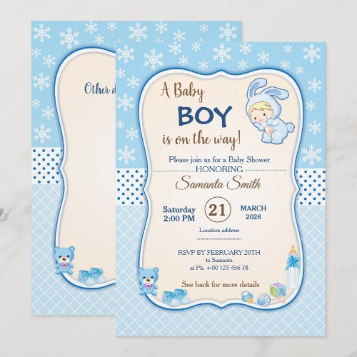 Classic bunny Baby Shower Invitation