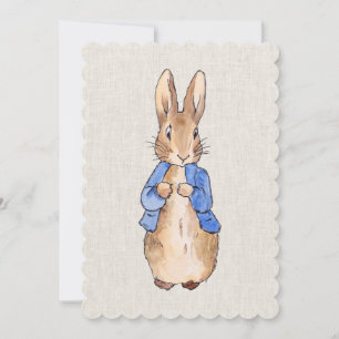 Classic bunny in a blue jacket invitation