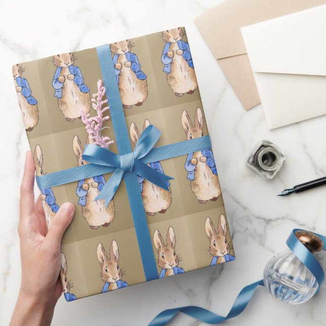 Classic bunny in a blue jacket wrapping paper (Gifting)